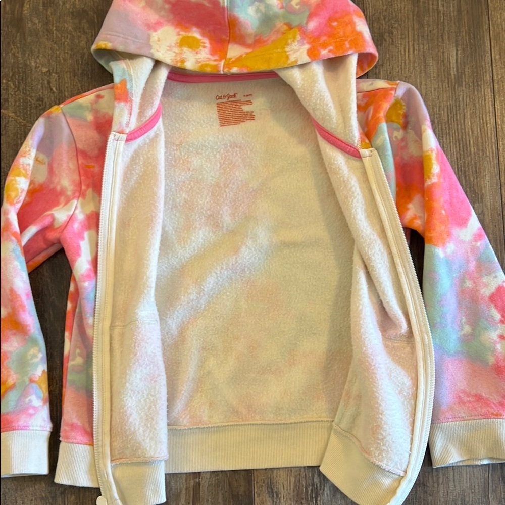 Cat & Jack Pink and Orange Tie-Dye Hoodie - Picture 7 of 8